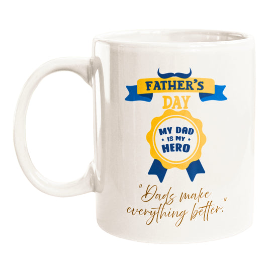 CustomInk Creations Coffee Mug – "Behind Every Great Kid Is an Amazing Dad" Father’s Day Gift Cup