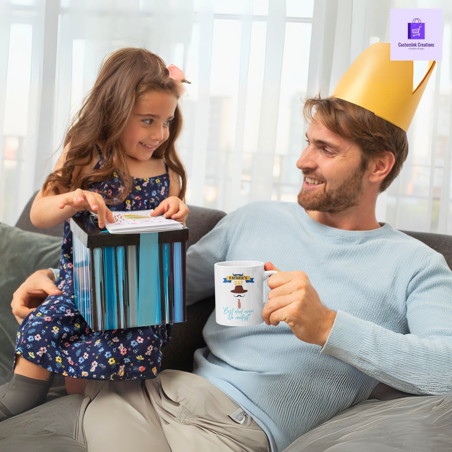 CustomInk Creations Coffee Mug – "Best Dad Ever. No Contest." Father’s Day Gift Cup