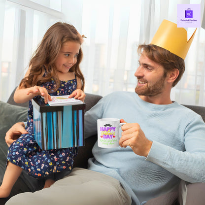 CustomInk Creations Coffee Mug – "World’s Best Dad, Hands Down" Father’s Day Gift Cup