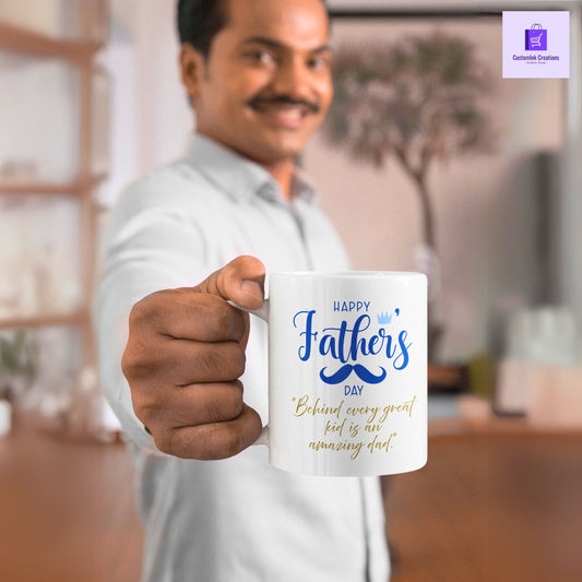 CustomInk Creations Coffee Mug – "Dads Make Everything Better" Father’s Day Gift Cup
